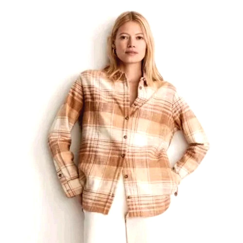Madewell Slub Flannel Sunday Shirt in Plaid